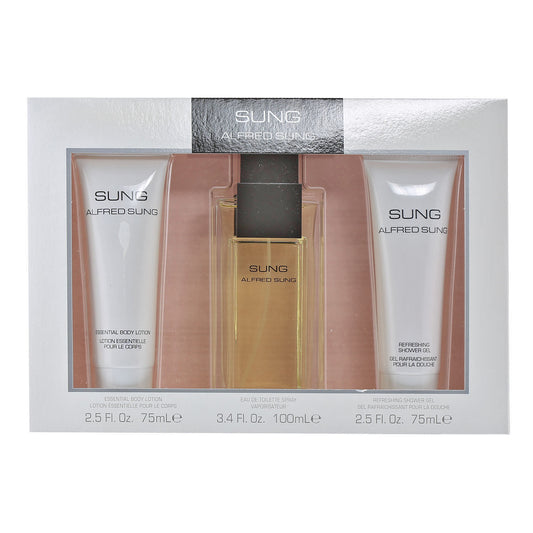 Alfred Sung for Women 3.3 OZ EDT Spray/2.5 OZ Body Lotion/ 2.5 OZ Shower Gel