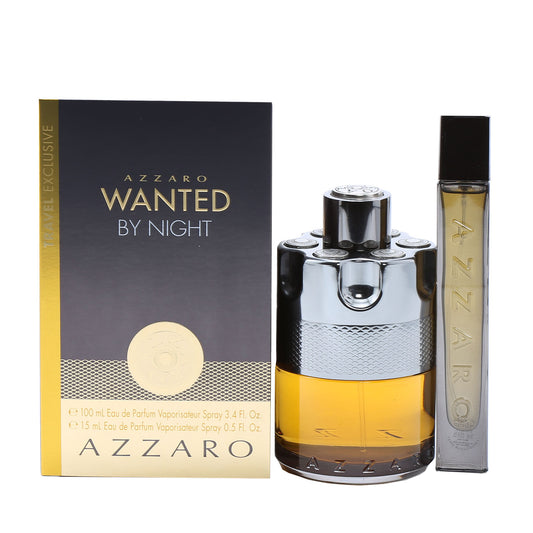 AZZARO WANTED BY NIGHT SET 3.4 OZ EDP, .5 OZ EDP