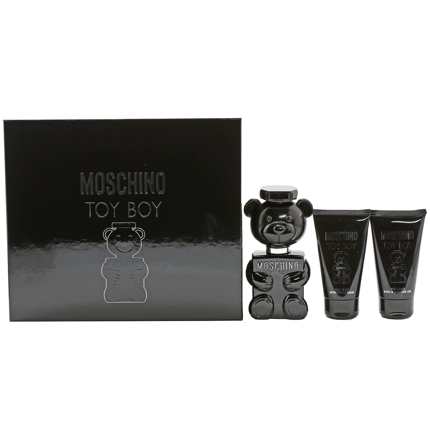 MOSCHINO TOY BOY- 3 PIECES SET- 1.7 OZ EDP, 1.7 OZ PERFUMED BATH AND SHOWER GEL, 1.7 OZ PERFUMED AFTER SHAVE BALM