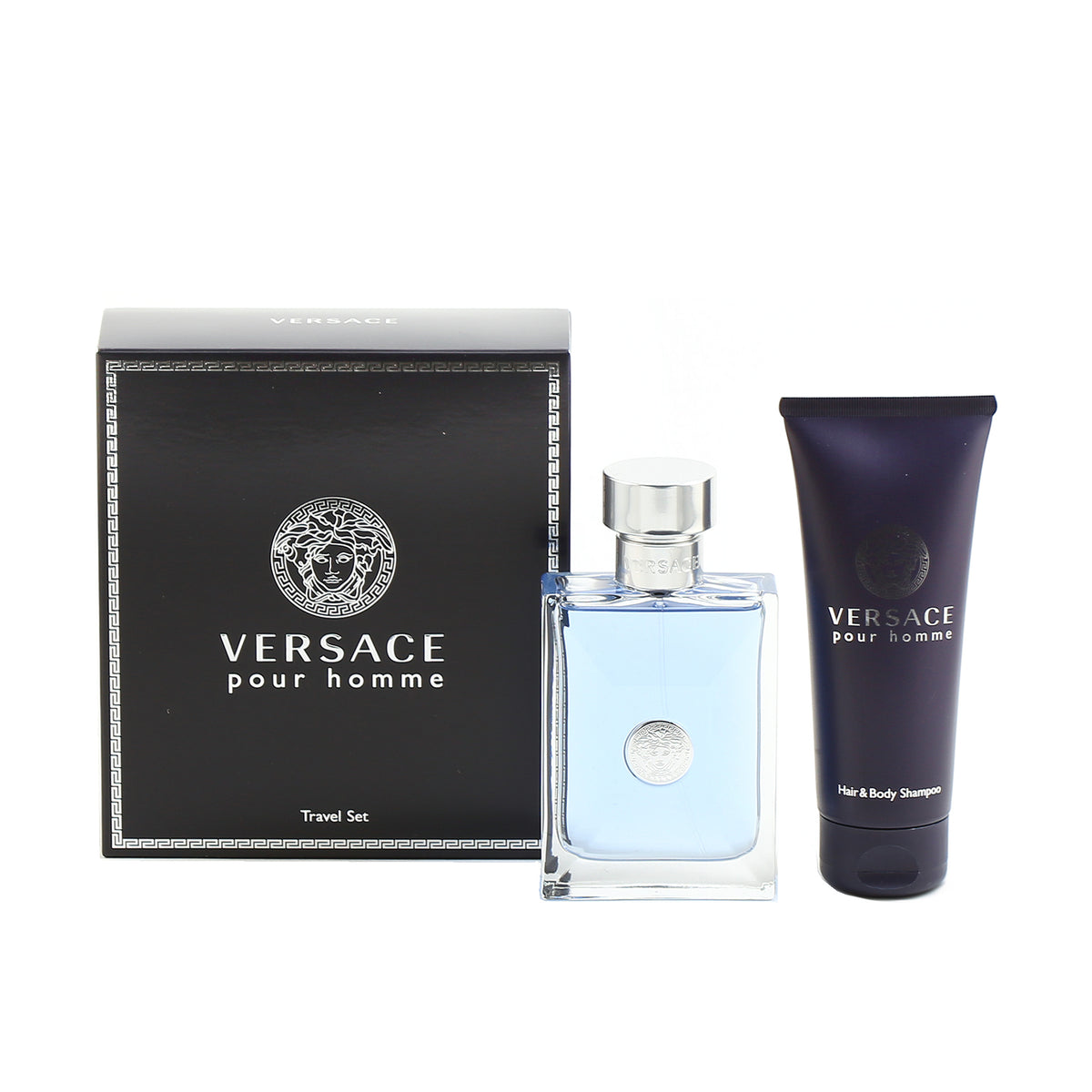 Versace Pour Homme 3.4 EDT Spray/3.4 SG Travel Set