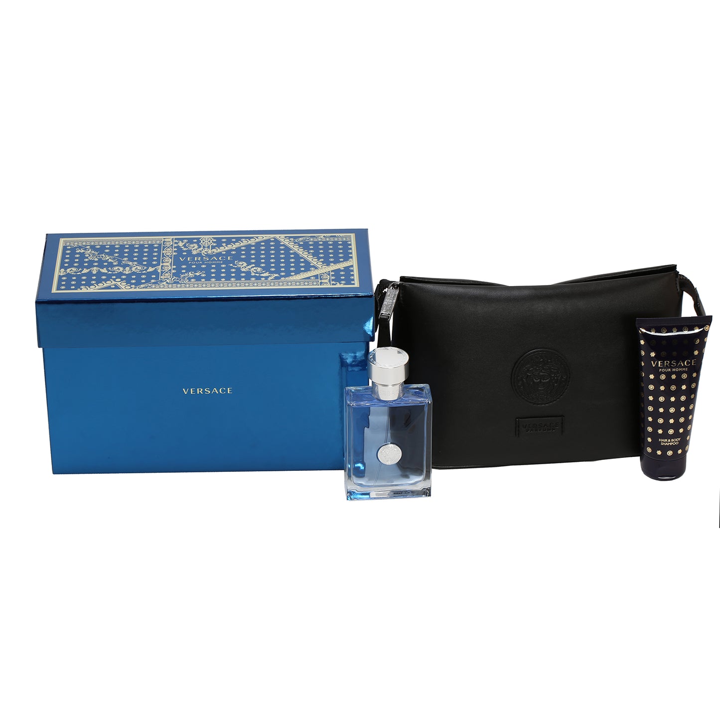 VERSACE POUR HOMME 3.4 EDT SP/ 3.4 SG TRAVEL SET