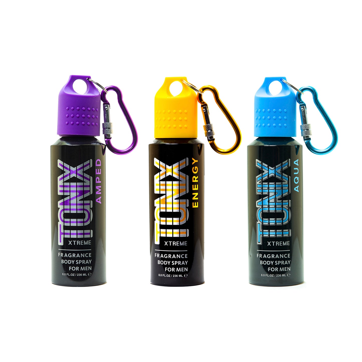 TONIX 8 OZ BODY SPRAY TRIO FOR MEN AMPED/AQUA/ENERGY