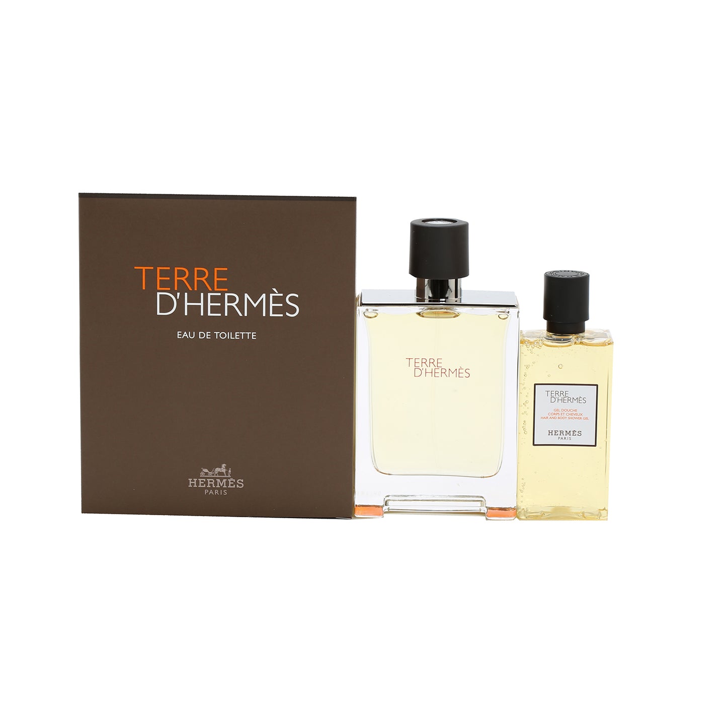 HERMES TERRE SET 3.3 OZ EDT, 2.7 HAIR AND SHOWER GET