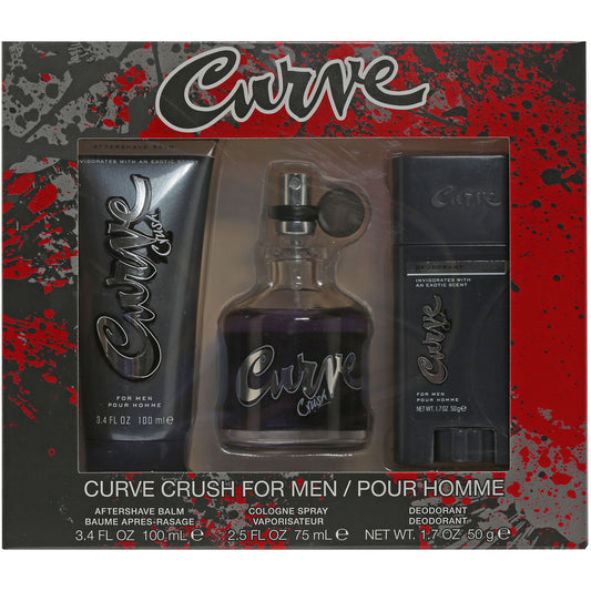 Curve Crush 3 PC Set 3.4 as, 2.5 Cologne Spray, 1.7 Deodorant