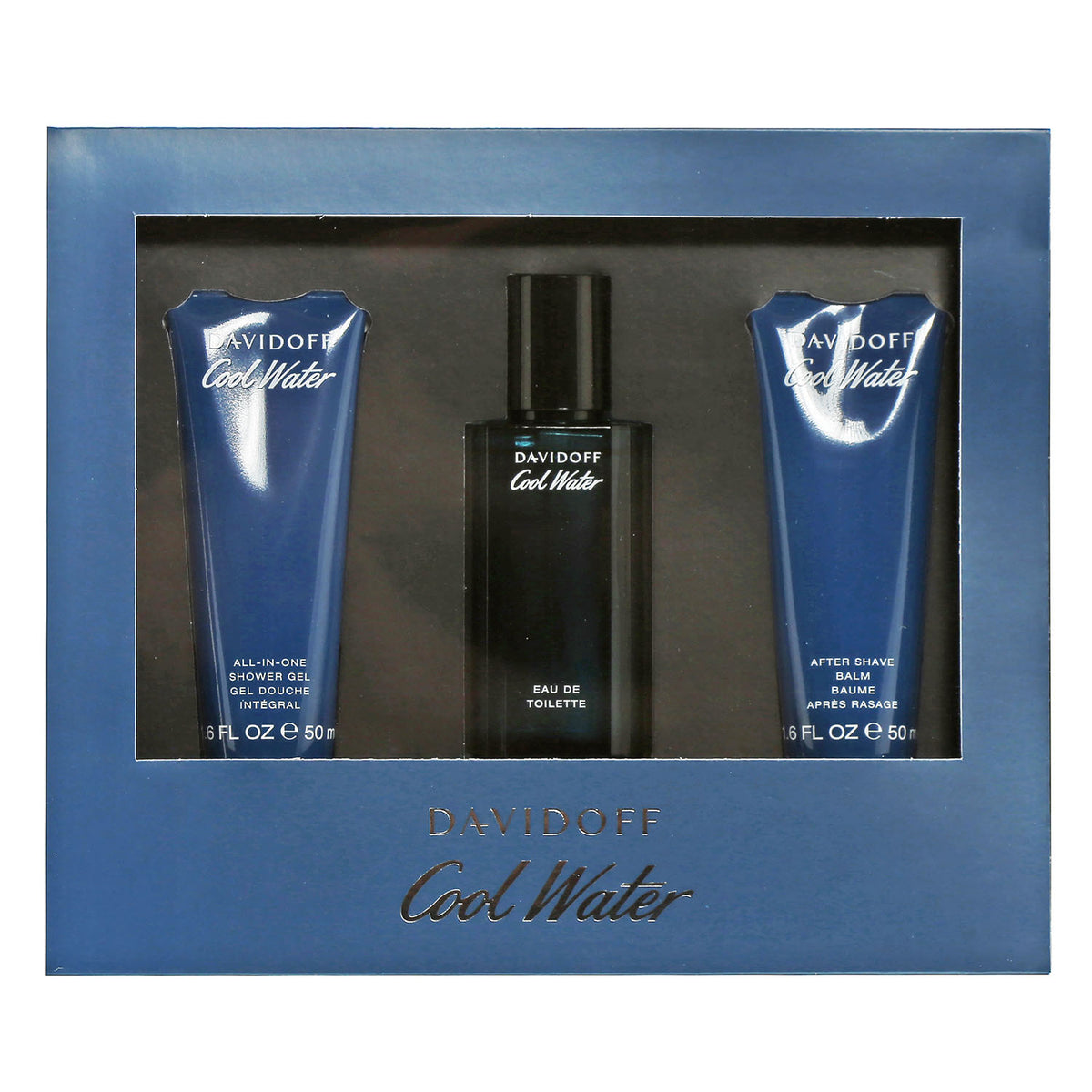 Cool Water by Davidoff 1.4 OZ EDT Spray/ 1.7 OZ After Shave/ 1.7 OZ Shower Gel