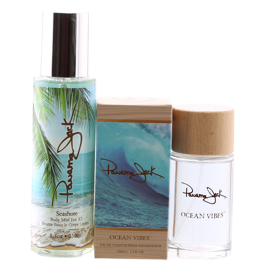 PANAMA JACK SEASHORE BODY MIST 8.4 OZ AND OCEAN VIBES EDT 3.4 OZ