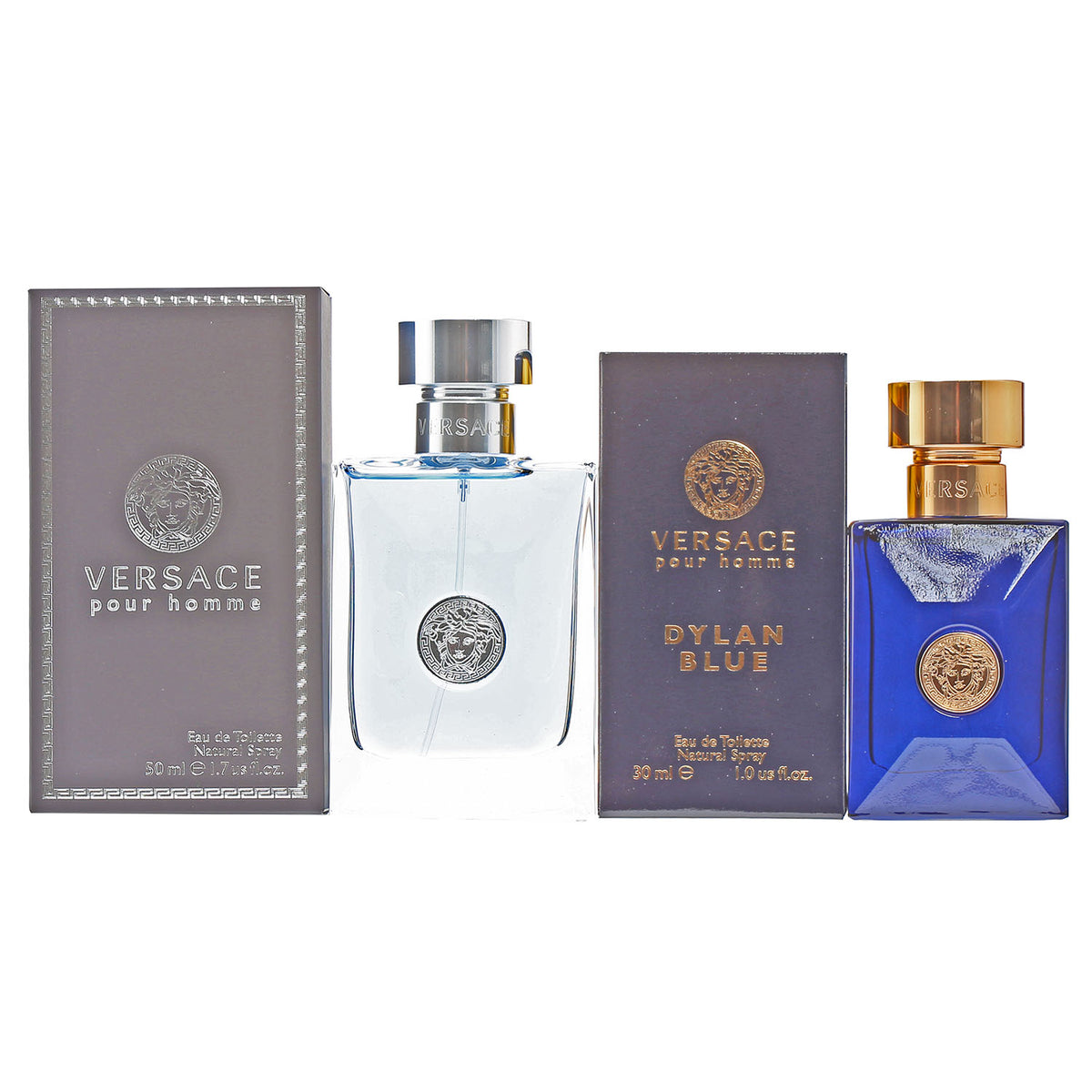Duo Versace Pour Homme 1.7 OZ Spray + Dylan Blue 1 OZ Spray