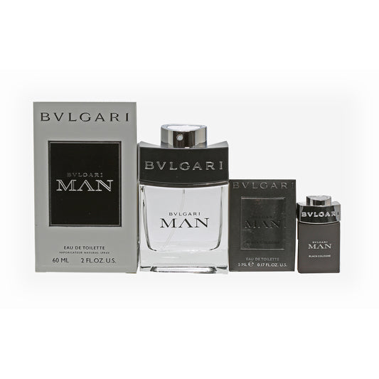 DUO BVLGARI MAN 2 OZ EDT/MAN IN BLACK .17 MINI