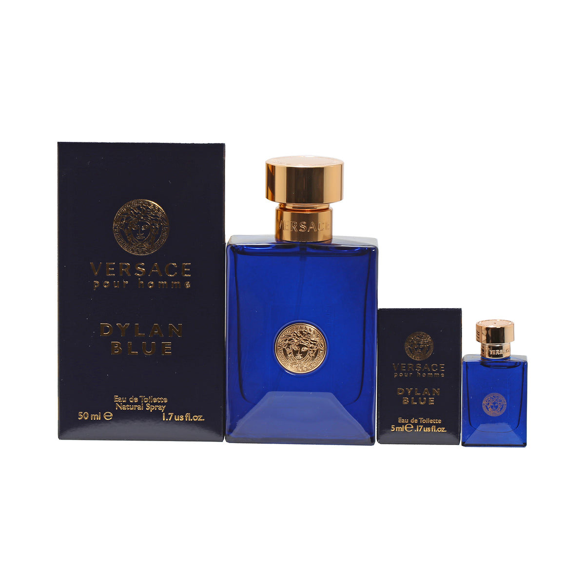 Duo Versace Dylan Blue Pour Homme 1.7 OZ EDT Spray + .17 OZ EDT Mini