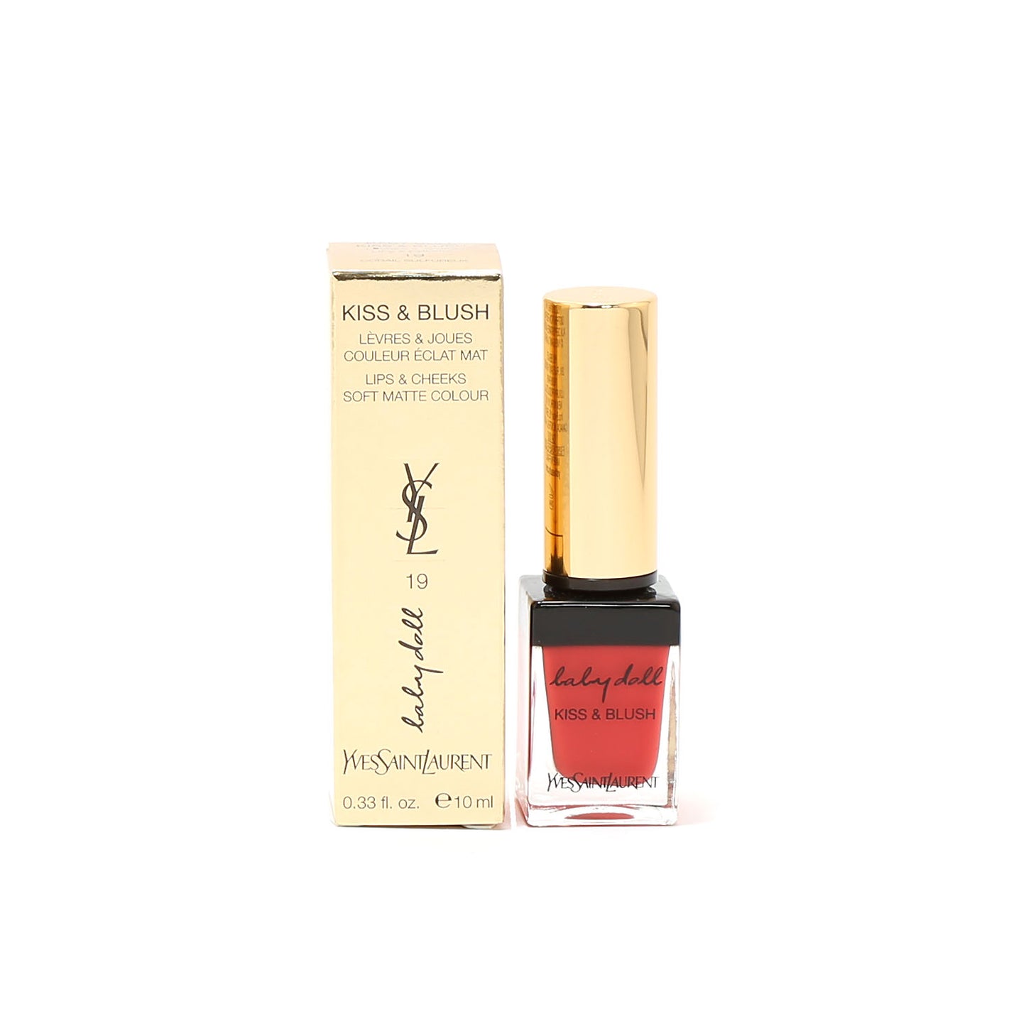 YSL BABYDOLL KISS & BLUSH #19CORAIL SULFUREUX