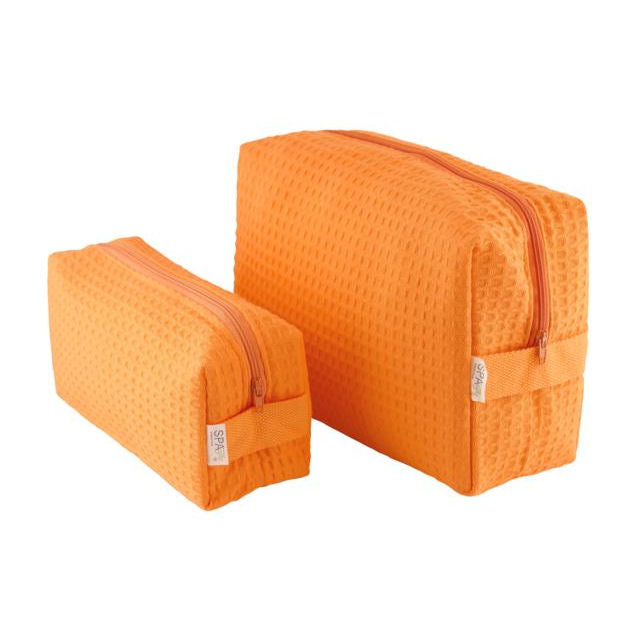 Spacific Waffle Cosm Bag Set 1 LG/1SMALL Tangerine