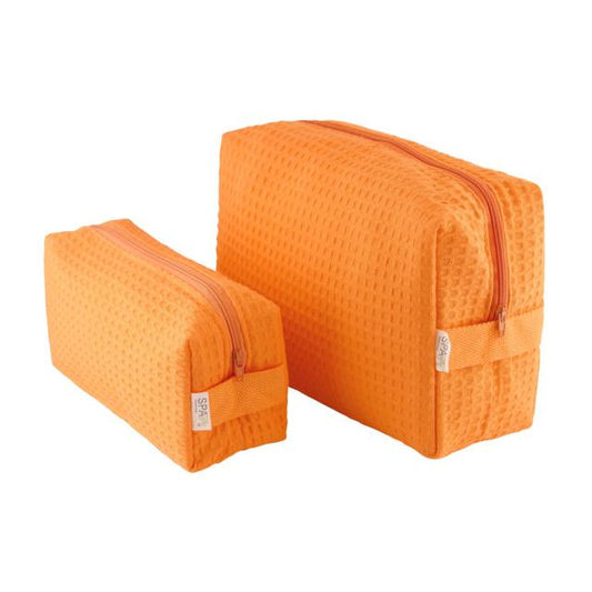 Spacific Waffle Cosm Bag Set 1 LG/1SMALL Tangerine