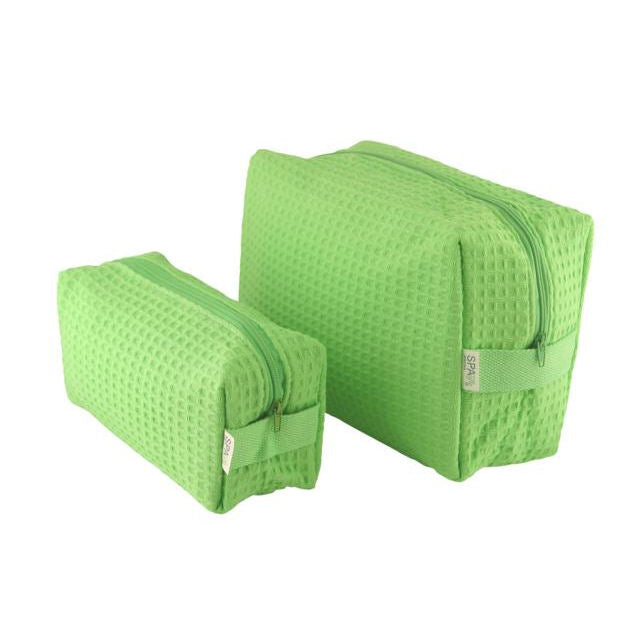 Spacific Waffle Cosm Bag Set 1 LG/1SMALL Lime