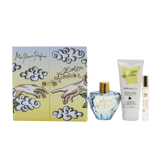 LOLITA LEMPICKA MON PREMIER 3.4 OZ EDP, 3.4 OZ BODY LOTION, .25 OZ EDP