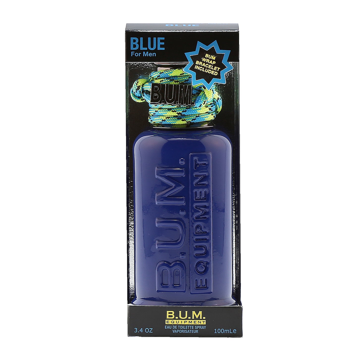 BUM EQUIPMENT BLUE FOR MEN EDT SPRAY W/BUM WRAP BRACELET